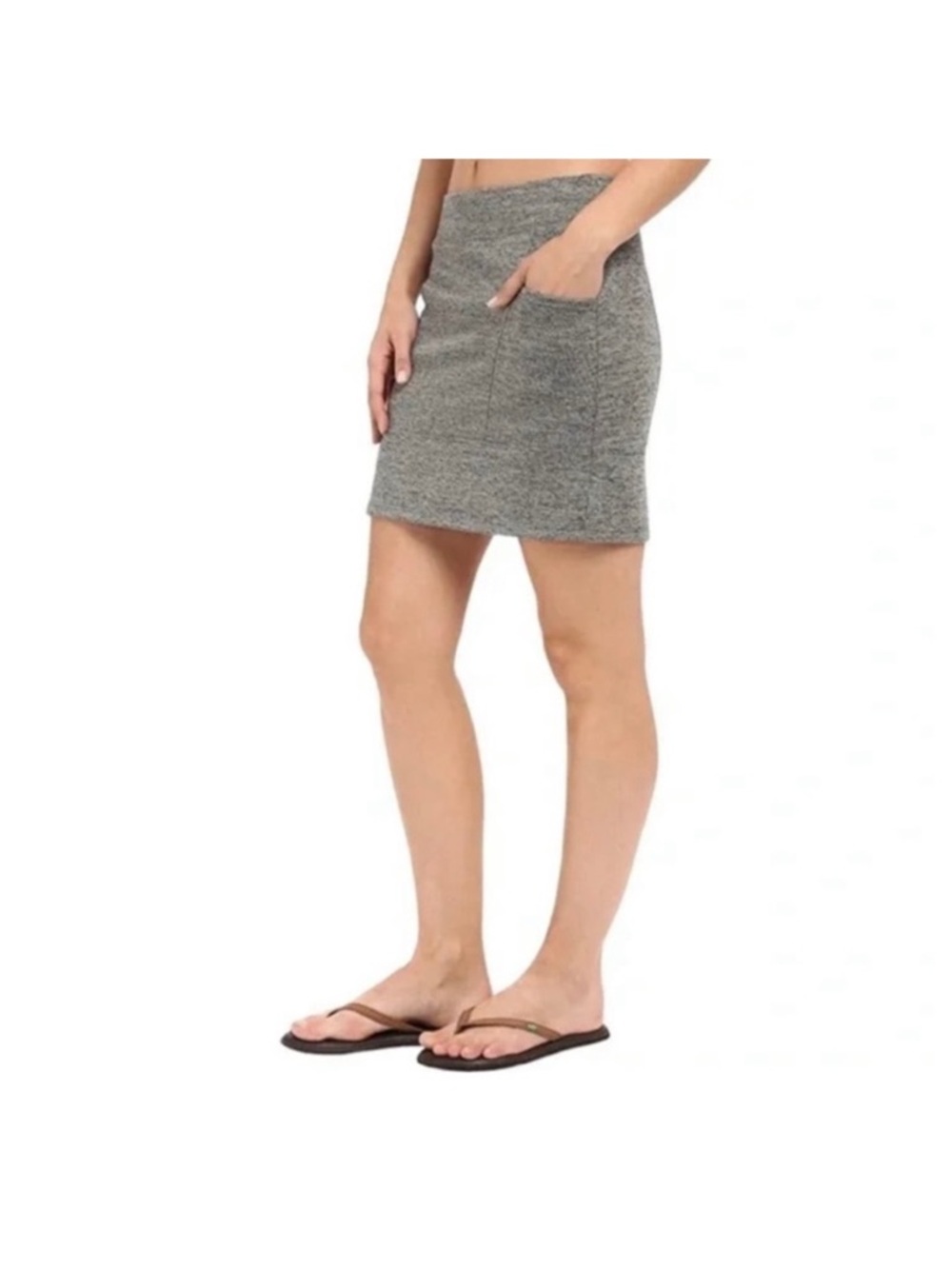 Toad & Co Intermezza Pull On Skirt Charcoal Gray Women's size MediumPockets